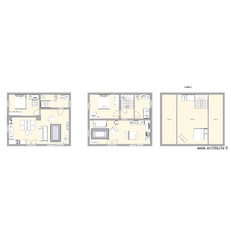 Petite maison 3. Plan de 10 pièces et 169 m2