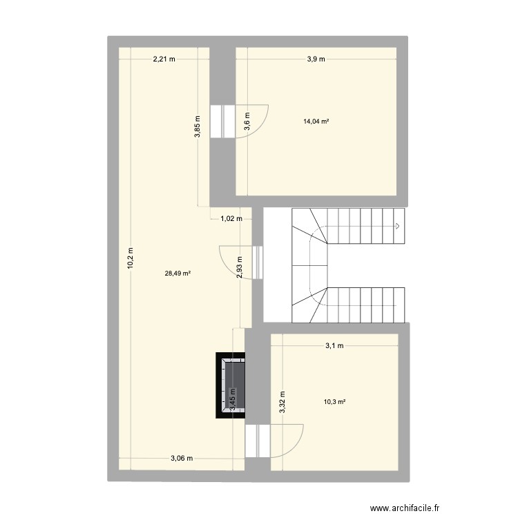 Chatel Lot 2. Plan de 3 pièces et 53 m2