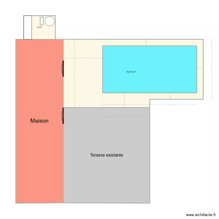 vue piscine. Plan de vue piscine. Plan de