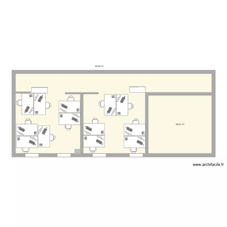 Bureaux Soco. Plan de 2 Pièces et 82 m² Bureaux Soco. Plan de 2 Pièces et 82 m²