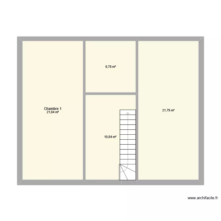 maison &eacute;tage 2. Plan de 4 Pièces et 61 m²