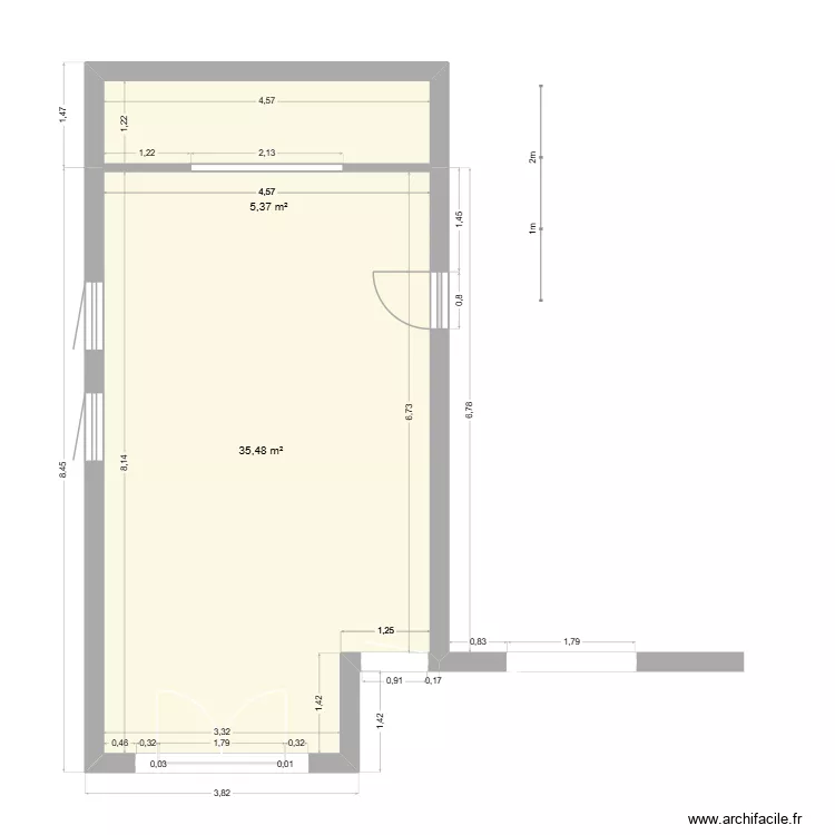 apr&egrave;s_travaux_garage. Plan de 2  et 41 m²