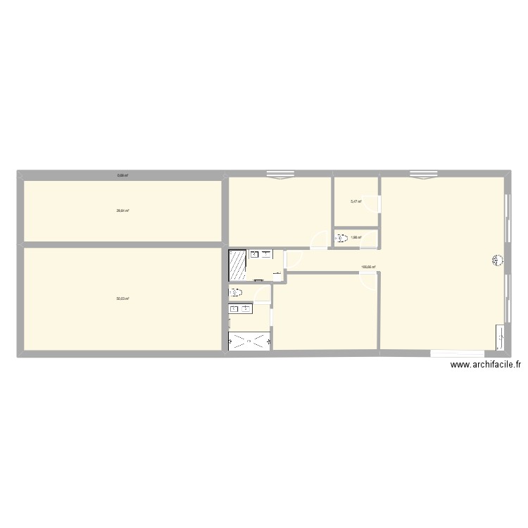 ébauche maison 2026. Plan de 6 pièces et 195 m2