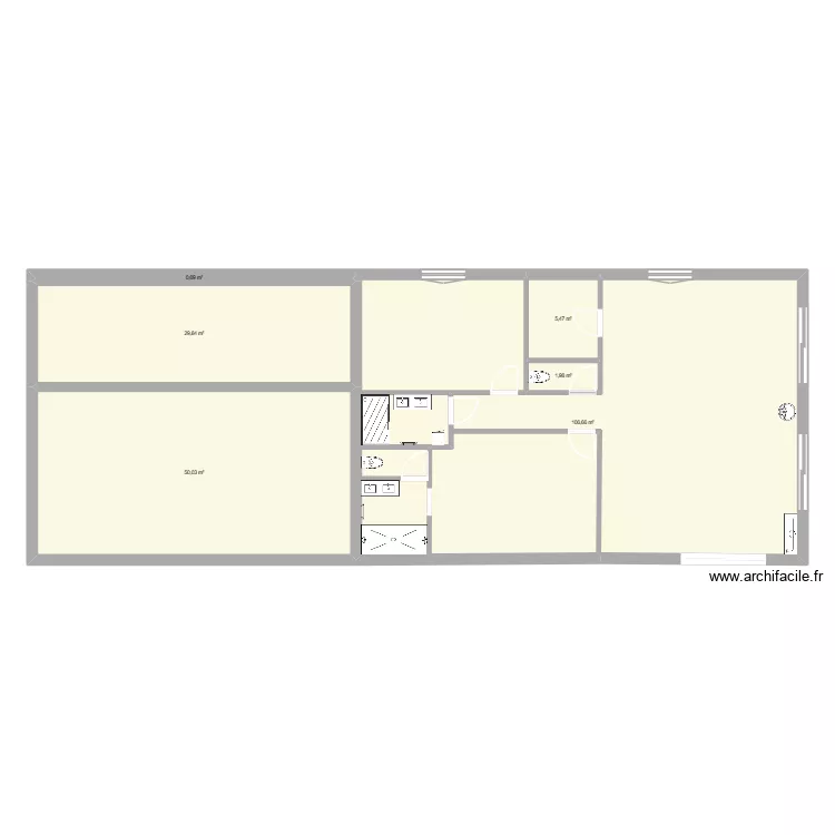 &eacute;bauche maison 2026. Plan de 6 pièces et 195 m²
