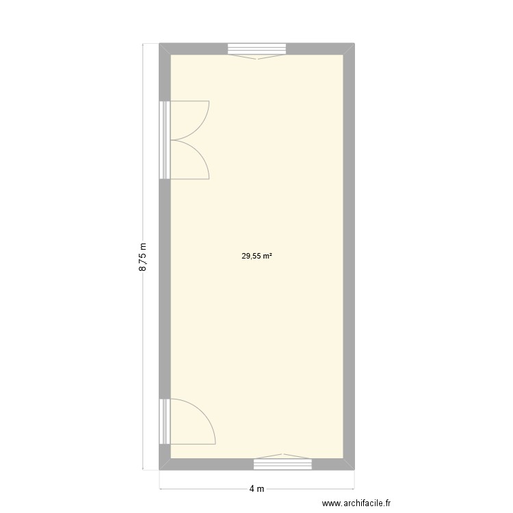 Studio jardin. Plan de 1 pièce et 30 m2