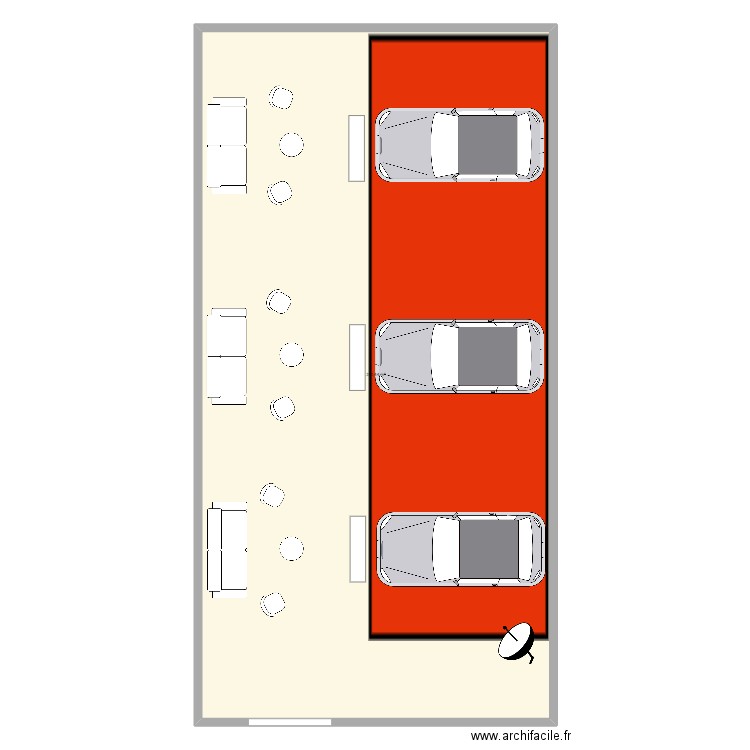 plano de la pop up. Plan de 1 pièce et 311 m2