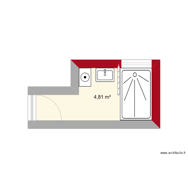 Monfouillou. Plan de 1 pièce et 5 m2