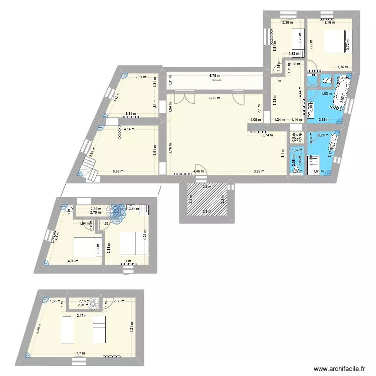Gite 10/12 1. Plan de 19  et 188 m²