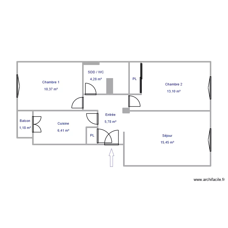 Vauch&eacute;. Plan de 10  et 57 m²