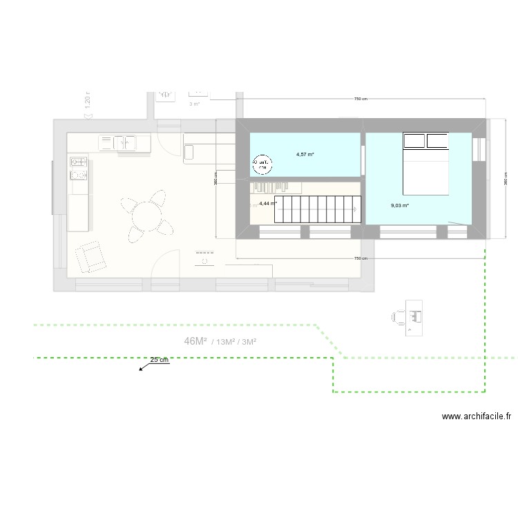 La Cout 3. Plan de 6 pièces et 68 m2