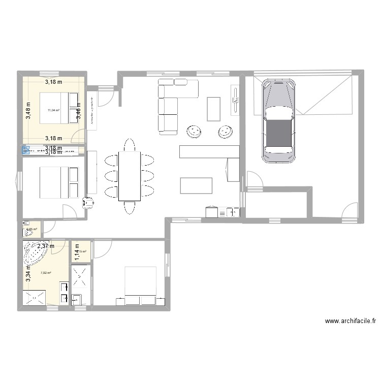 Cookyenzo. Plan de 5 pièces et 22 m2
