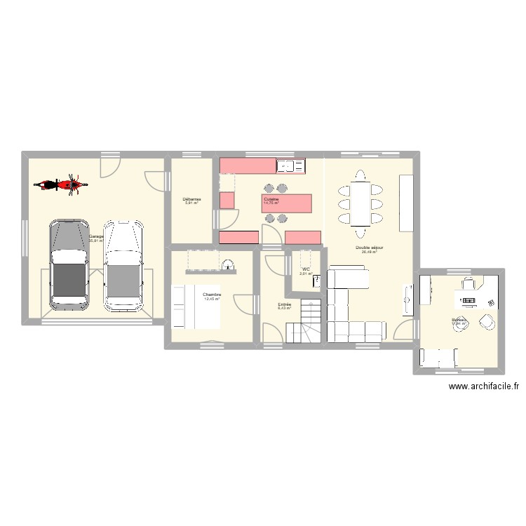 BURE1. Plan de 8 pièces et 116 m2