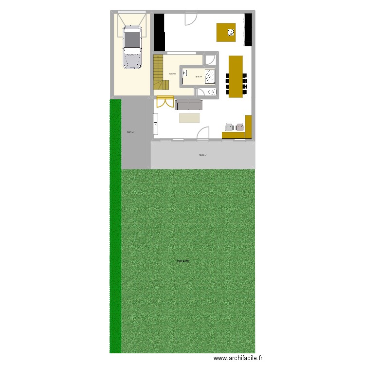 Maison. Plan de 5 pièces et 68 m2