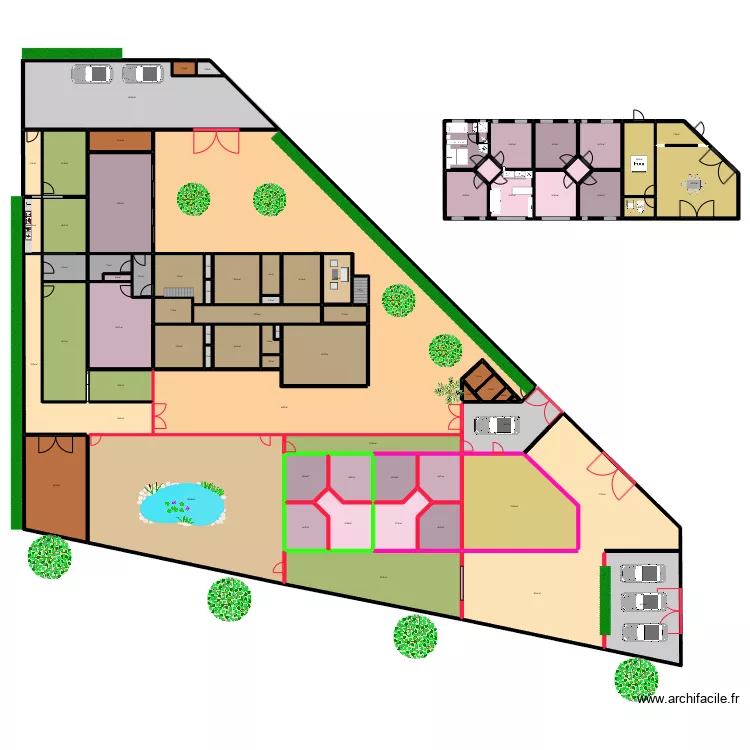 ARCHI RESTO SUD + 6 CHAMBRES NORD + 2 SALONS 1511. Plan de 