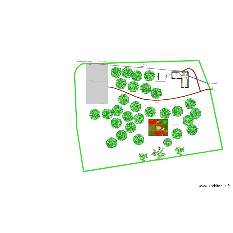 Lacaze cadastre 2. Plan de 3 pièces et 38 m2