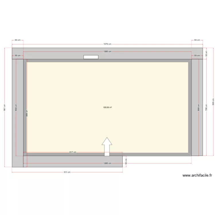 Trottoirs WAIRY. Plan de 1  et 100 m²