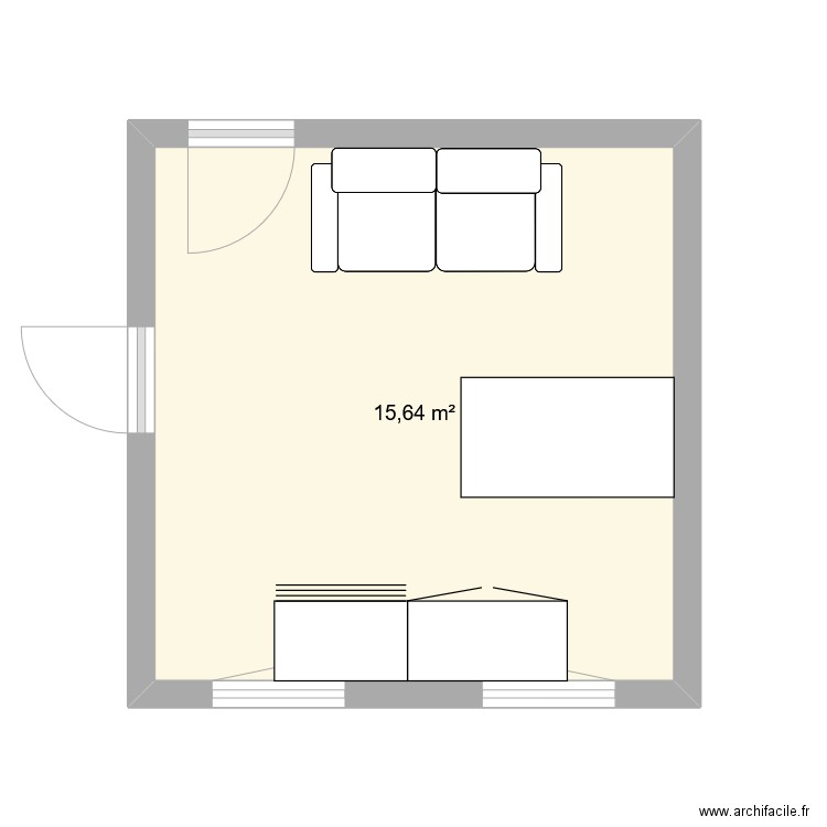 maison3 et 4 cuisine. Plan de 1 pièce et 16 m2