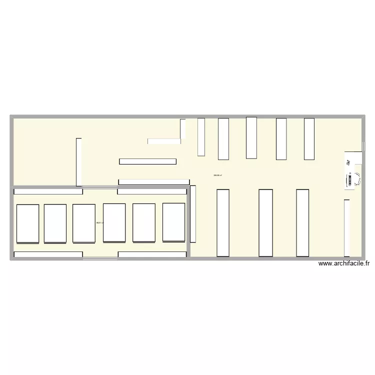 amazoonie. Plan de 2 pièces et 355 m²