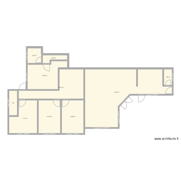 Projet Hervé. Plan de 10 pièces et 116 m2