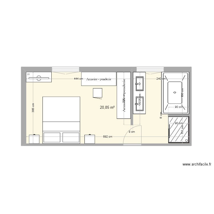 Chambre V3. Plan de 0 pièce et 0 m2
