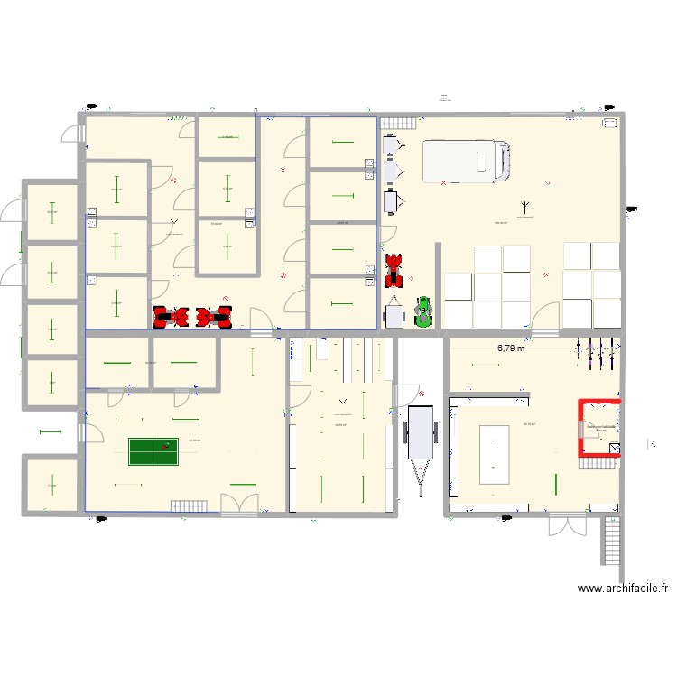 Ecurie_cortrat_V4. Plan de 19 pièces et 605 m2