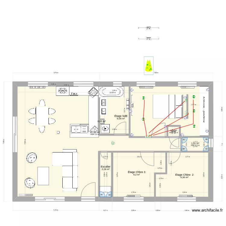 Etage CHAMBARD Charles amenagement chambre haute V2. Plan de 0 pièce et 0 m2 Etage CHAMBARD Charles amenagement chambre haute V2. Plan de 0 pièce et 0 m2
