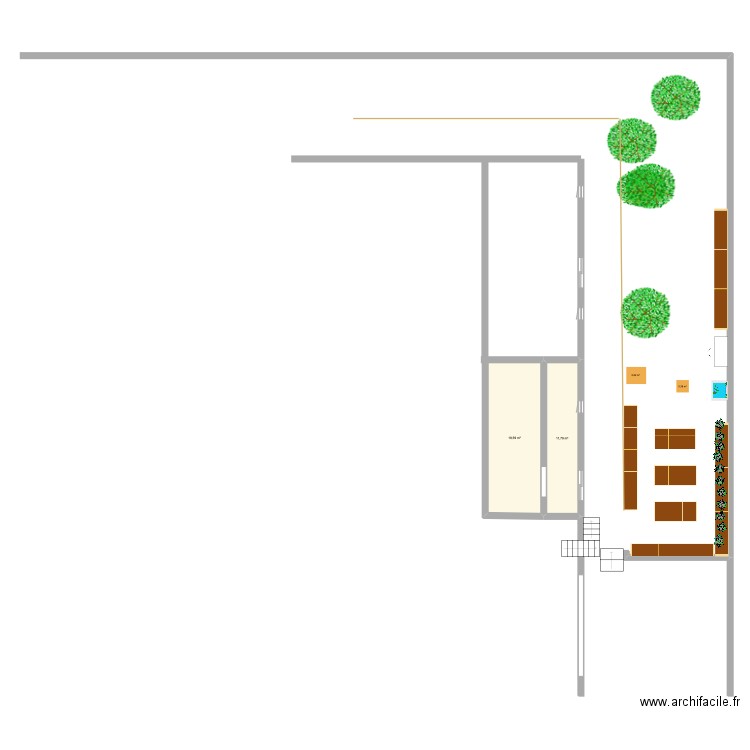 potager est. Plan de 2 pièces et 31 m2