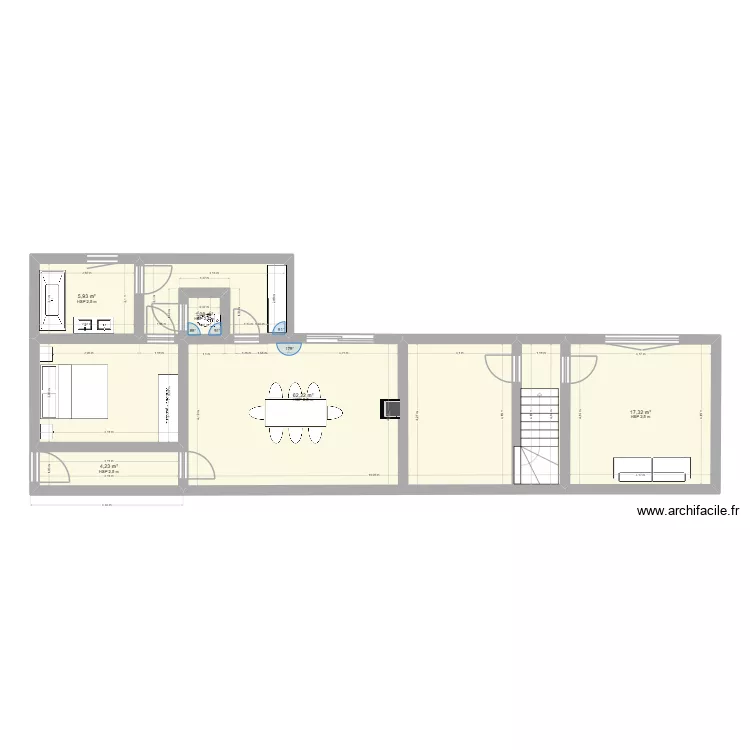 eden de filou. Plan de 5 pièces et 91 m²