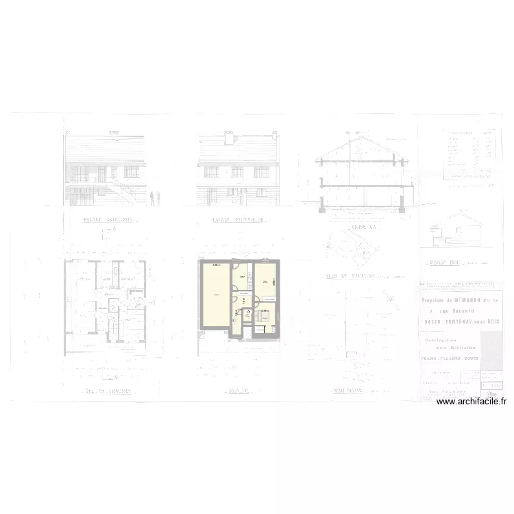BOUVARD PLAN RDC BAS-VERSION 3. Plan de 6  et 77 m²