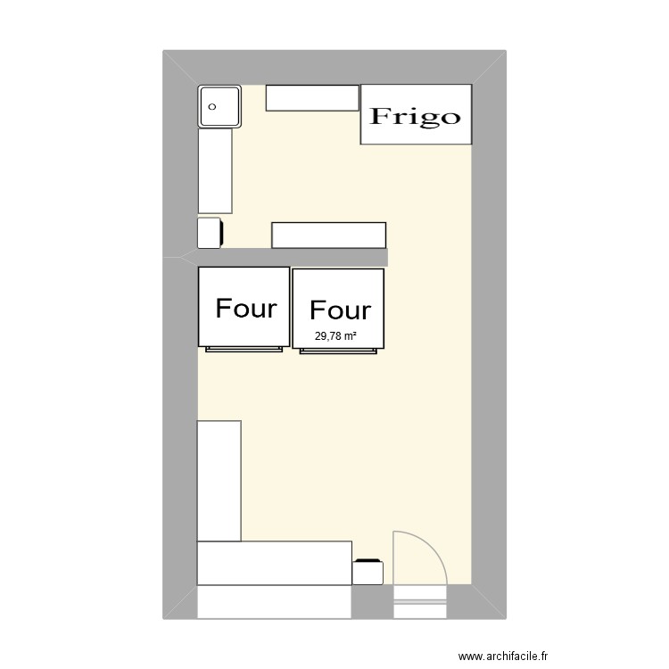 JSP. Plan de 1 pièce et 30 m2