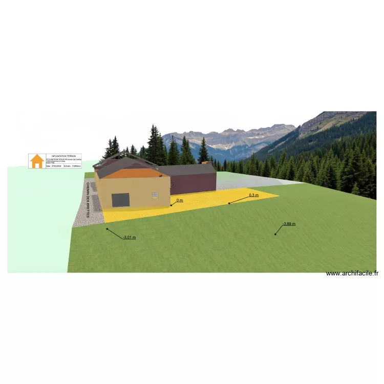 coupe du terrain. Plan de 