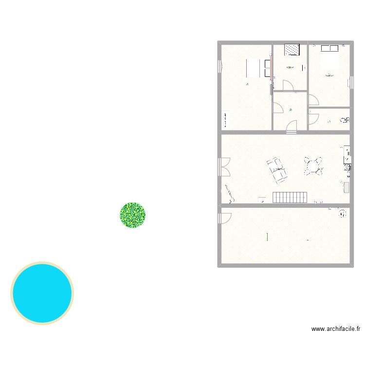GUY VILLEGENTE. Plan de 3 pièces et 161 m2