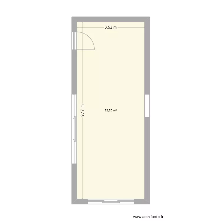 pièce à vivre vide. Plan de 1 Pièce et 32 m² pièce à vivre vide. Plan de 1 Pièce et 32 m²