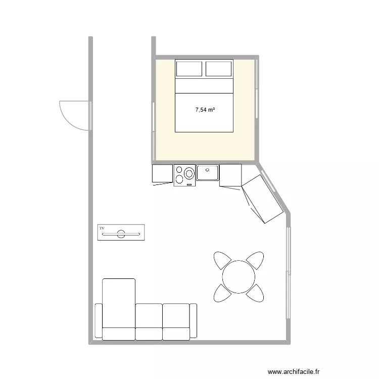 salon cuisine V2. Plan de 