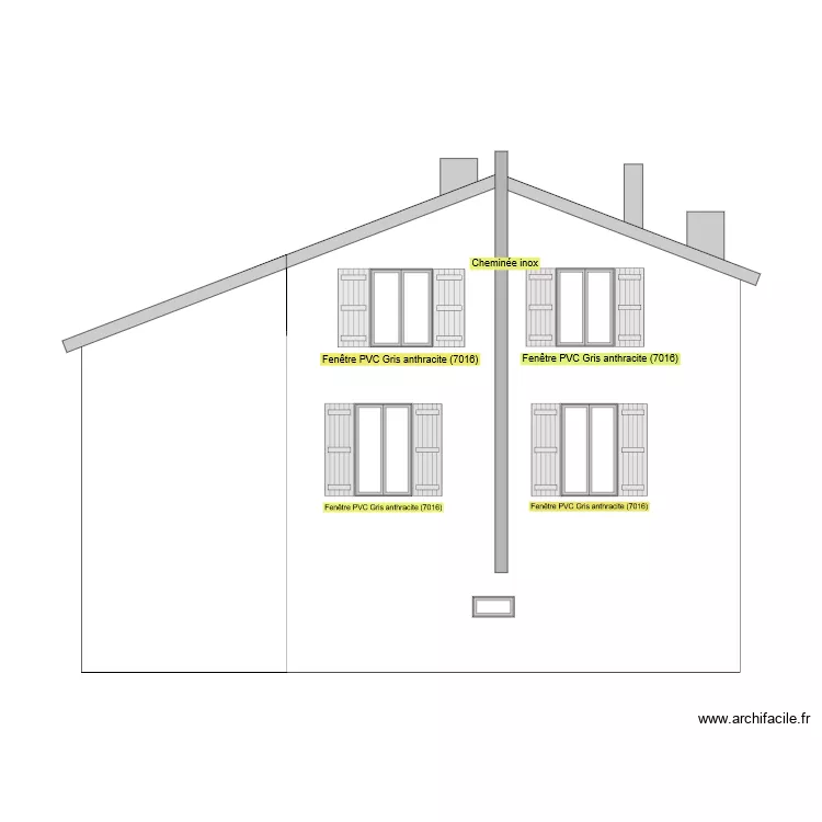 Facade est apr&eacute;s. Plan de 