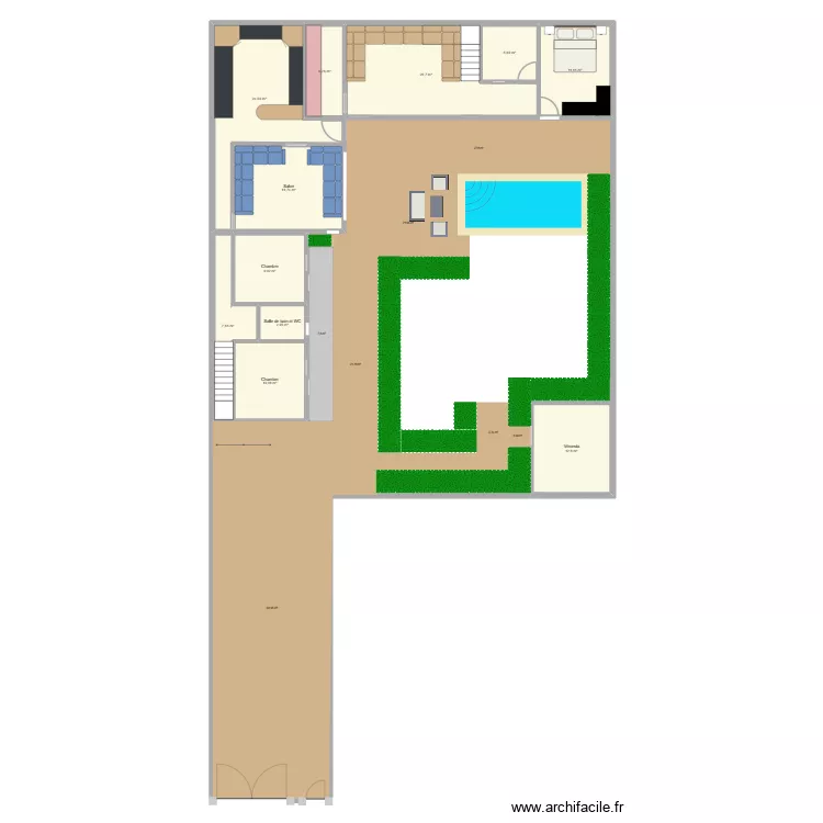 Maison 2. Plan de 11 Pièces et 132 m² Maison 2. Plan de 11 Pièces et 132 m²