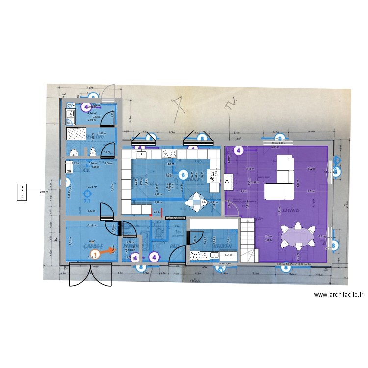De panne Maison AVEC ANNEXE 22/11. Plan de 10 pièces et 28 m2
