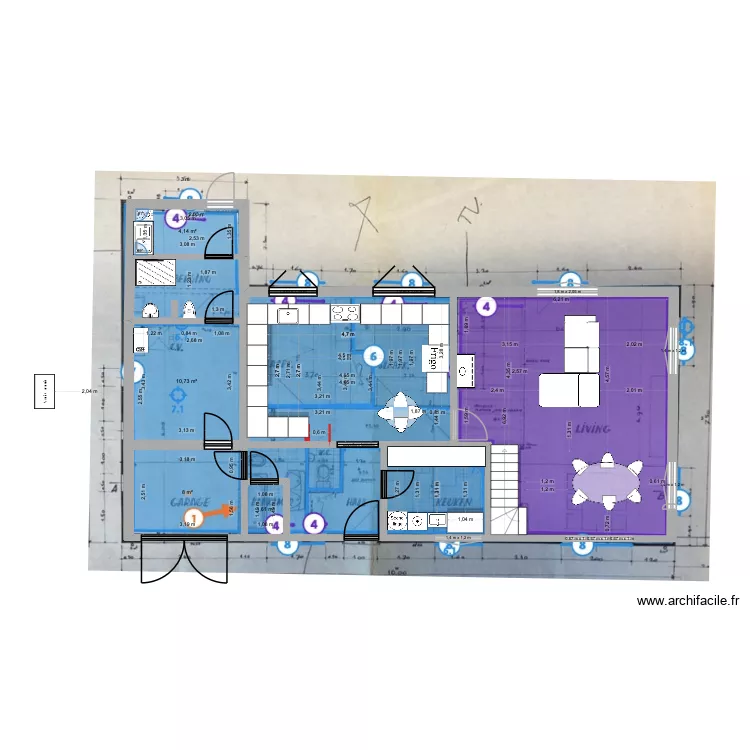 De panne Maison AVEC ANNEXE 22/11. Plan de 10 pièces et 28 m²