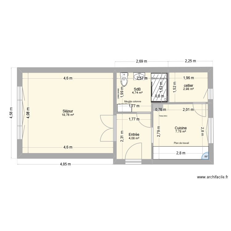 future éventuelle salle de bain 2bis. Plan de 0 pièce et 0 m2 future éventuelle salle de bain 2bis. Plan de 0 pièce et 0 m2