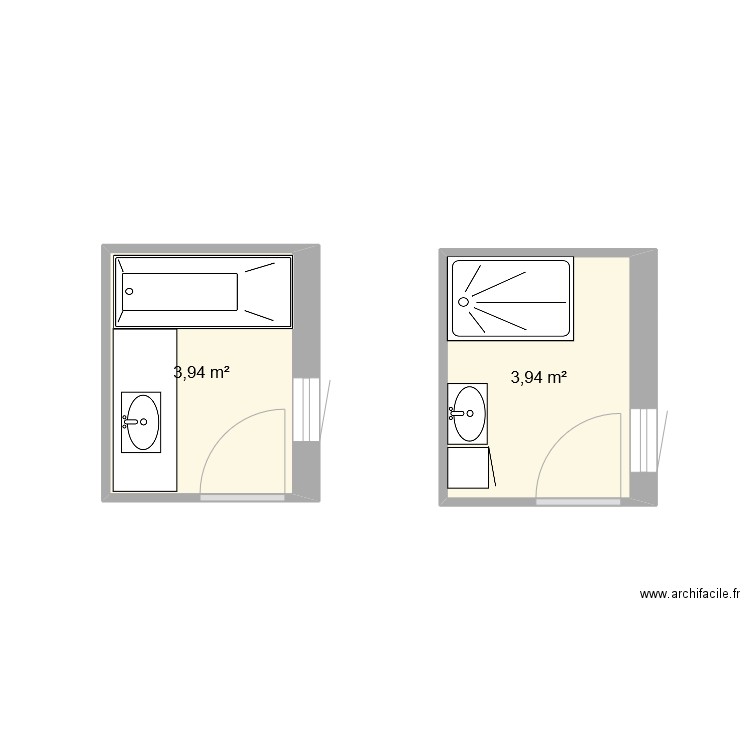 OUDET. Plan de 2 pièces et 8 m2