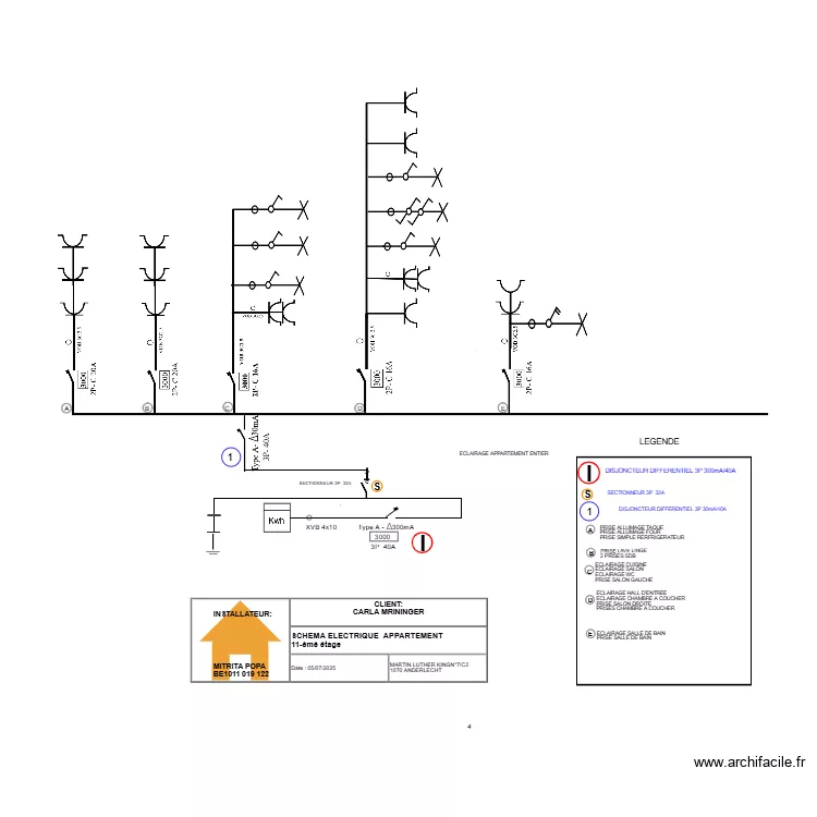 UNNIFILAIRE CARLA PLACE MLK 7 etage 11. Plan de 
