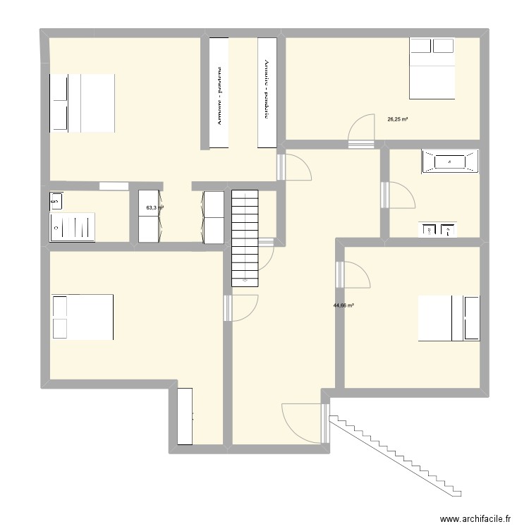 etage. Plan de 0 pièce et 0 m2