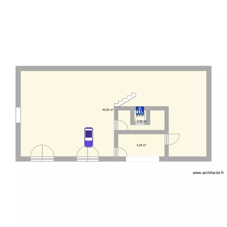 GARAGE DE LA champagne. Plan de 4 Pièces et 46 m²