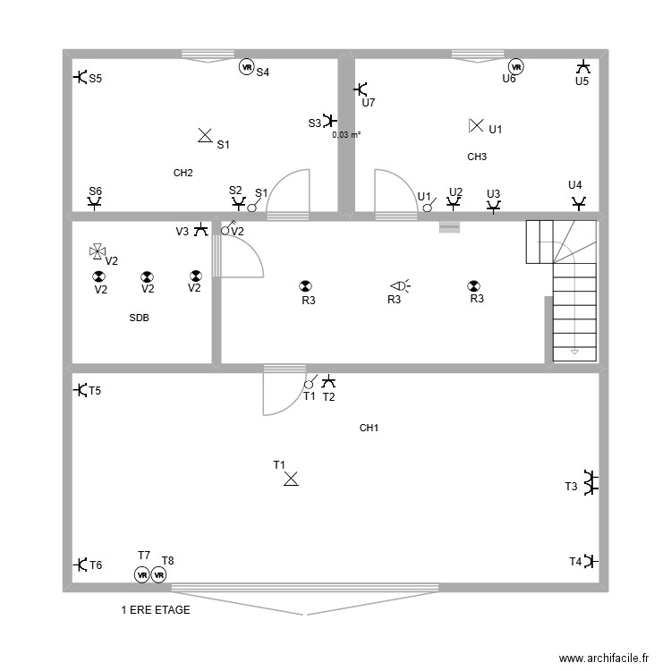 SALIM3. Plan de 6 pièces et 92 m2