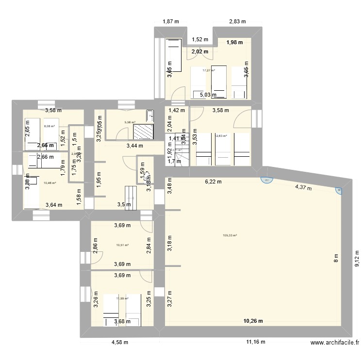 Lairière 0.2. Plan de 10 pièces et 190 m2