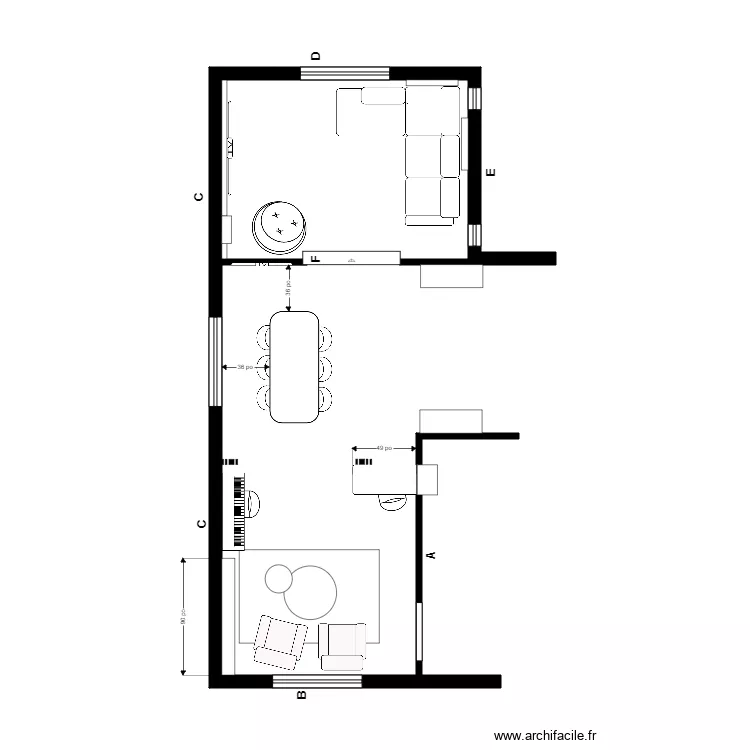 Annie-Claude vide. Plan de 