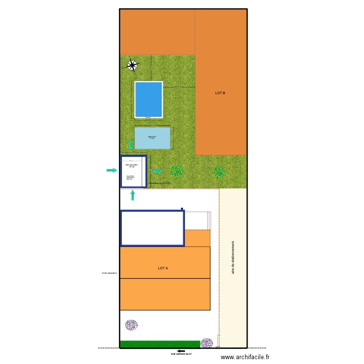 plan de masse modif permis. Plan de 0 pièce et 0 m2