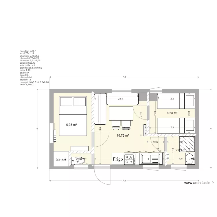 mobile home luz. Plan de 