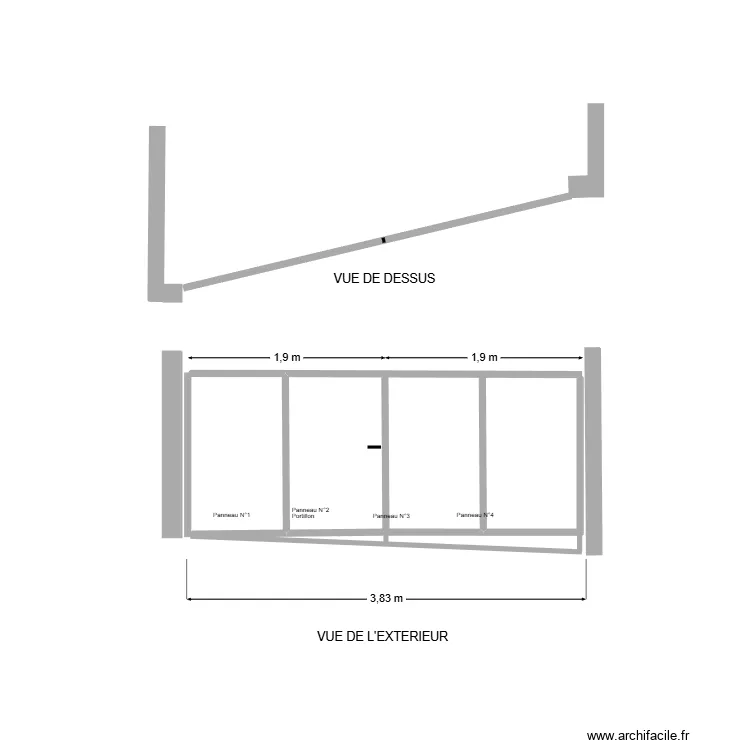 battant 4 m. Plan de 