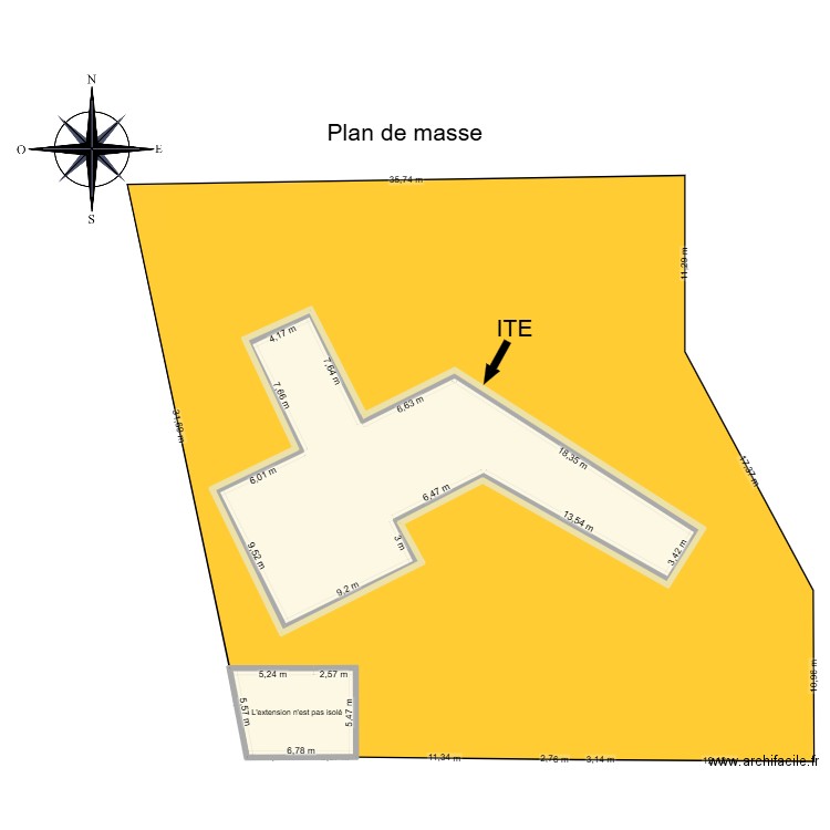 Sardet Francoise - ITE pdm. Plan de 3 pièces et 515 m2